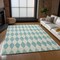 Homeroots 8' X 10' Teal Blue And Ivory Geometric Washable Indoor Outdoor Area Rug 577130 - alternate 3