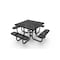 Mytcoat 46in Square Portable Outdoor Table, Black, Seat 8, Punched Steel, Textured Coating 804089 - alternate 1