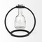 Homeroots 8" Clear and Black Glass and Metal Abstract Cylinder Table Vase 397540 - alternate 3