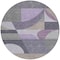 Homeroots 8' Purple Gray And Beige Round Geometric Washable Indoor Outdoor Area Rug 616738 - alternate 6