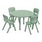Flash Furniture 5 PC Plastic Activity Table and 4 Chairs Set, 10.5 in Seat Height-Sage YU-YCX-0073-2-ROUND-TBL-SAGE-E-GG - alternate 5
