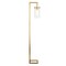 Homeroots 67" Brass Reading Floor Lamp With Clear Transparent Glass Drum Shade 523401 - alternate 6