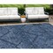 Homeroots 10' X 14' Navy Blue And Denim Blue Floral Washable Indoor Outdoor Area Rug 588899 - alternate 1