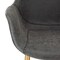 Leisuremod Markley Modern Leather Dining Arm Chair with Gold Metal Legs, Charcoal Black, 4PK ECG26BL4 - alternate 3