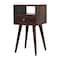 Homeroots 22" Walnut Solid Wood Square One Drawer Nightstand 651539 - alternate 7