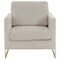 Leisuremod Lincoln Boucle Fabric Accent Armchair, Gold Stainless Steel Frame & Removable Back Cushion, Grey LA31-B-GR - alternate 4