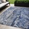 Homeroots 5' X 8' Denim Blue And Navy Blue Abstract Washable Indoor Outdoor Area Rug 577927 - alternate 1