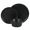 Gibson Home Fairhope 12 Piece Melamine Round Dinnerware Set in Matte Black 144614.12 - alternate 3