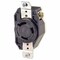 Leviton Flanged Locking Receptacle, L9-30R, 30 A, 600V AC, Single Phase, 2 Pole, Flush Mount, Black 2650 - alternate 1