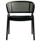 Leisuremod Ervilla Dining Armchair in Black Steel Frame with Black Wicker Back and Black Seat ECBL-20BL-BL - alternate 4