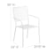 Flash Furniture White Steel Patio Arm Chair with Square Back, PK5 5-CO-2-WH-GG - alternate 3