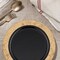 Smarty Had A Party 7.5" Black with Gold Marble Rim Disposable Plastic Appetizer/Salad Plates (120 Plates), 120PK 877BG-CASE - alternate 5