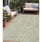Homeroots 5' X 8' Artichoke Green And Ivory Abstract Washable Indoor Outdoor Area Rug 594894 - alternate 1