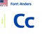 Aacc Self-Adhesive Vinyl Letter: C, Scale: 50 cm. Color: Blue Font: Anders by, 4PK AACC-Anders-UC-Blue-M50x4 - alternate 1