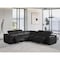 Homeroots Black Italian Leather Modular L Shaped Five Piece Corner Sectional 532759 - alternate 2