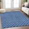 Homeroots 8' X 10' Blue And Ivory Geometric Washable Indoor Outdoor Area Rug 596180 - alternate 2