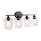 Jonathan Y Jayne 32" 4-Light Iron/Seeded Glass Cottage Rustic LED Vanity Light, Oil Rubbed Bronze JYL7548A - alternate 6