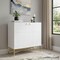 Homeroots 32in White and Gold Wood Accent Cabinet With Two Doors 716314 - alternate 4