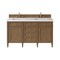 James Martin Vanities Brittany 60" Double Vanity, Pecan w/ 3 CM White Zeus Silestone Top 655-V60D-PCN-3WZ - alternate 1