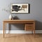 Homeroots 55" Light Brown Solid Wood Writing Desk With Four Drawers 605954 - alternate 3