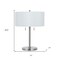 Homeroots 24" Nickel Metal Two Light Table Lamp With White Empire Shade 524693 - alternate 2