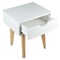 Homeroots 18" White Solid Manufactured Wood and Wood One Drawer Nightstand 489239 - alternate 1