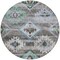 Homeroots 8' Brown Beige And Blue Round Southwestern Washable Indoor Outdoor Area Rug 588674 - alternate 5