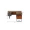 Homeroots 59" Walnut Wood and Stainless Steel L Shape Computer Desk With Two Drawers 723747 - alternate 2