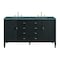 James Martin Vanities Myrrin 60in Double Vanity, Carbon Oak w/ 3 CM Parisien Bleu Silestone Top 485-V60D-CBO-FPBL - alternate 1