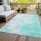 Homeroots 3' X 5' Aqua Ivory And Teal Blue Abstract Washable Indoor Outdoor Area Rug 582194 - alternate 3