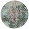 Homeroots 8' Fern Green And Purple Round Damask Washable Indoor Outdoor Area Rug 596383 - alternate 3