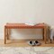 Homeroots 48in Tan and Brown Faux Leather and Solid Wood Upholstered Bench 668864 - alternate 3