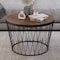 Lavish Home Round Coffee Table with Geometric Metal Base Small Modern Accent Furniture for Living Room 80-COFF-GEO-WAL - alternate 1