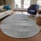 Homeroots 8' Silver Gray And Charcoal Round Striped Washable Indoor Outdoor Area Rug 578000 - alternate 3