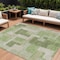 Homeroots 9' X 12' Green Sage And Beige Geometric Washable Indoor Outdoor Area Rug 613209 - alternate 1