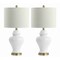 Jonathan Y Qin 22" Ceramic/Iron Classic Cottage LED Table Lamp, White, 2PK JYL6602C-SET2 - alternate 4