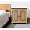 Homeroots 28" Distressed Beige Solid Wood Nightstand With Storage 555408 - alternate 5