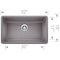 Blanco Precis Super Single Bowl, Metallic Gray 440148 - alternate 3