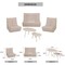 Deko Living 5 Piece Beige Compressed Foam Loveseat Sofa Chairs and Table Set CIF50219 - alternate 3