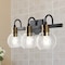 Jonathan Y Marais 21.5" 3-Light Iron/Glass Rustic Vintage LED Vanity Light, Black/Brass Gold JYL3528A - alternate 9