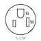 Leviton Straight Blade Receptacle, 5-15R, 15 A, 125V AC, Flush Mount, Self-Grounded M5262-I - alternate 2