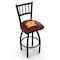 Holland Bar Stool Co 30" Blk Wrinkle Central Michigan Swivel Bar Stool, Jailhouse Back L01830CenMic - alternate 1