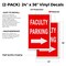 Signmission Faculity Parking With Arrow, Vinyl Decals Only 24 Inch x 36 Inch, Vinyl Decal, 2PK DSB-2436-2PACK-FaculityParkingWithArrow - alternate 2