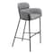 Homeroots 30" Slate Gray And Black Fabric And Steel Bar Height Bar Chair 555662 - alternate 3