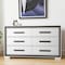 Homeroots 60" Gray And Black Wood Six Drawer Double Dresser 564667 - alternate 1