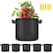 Ipower 2 Gallon Grow Bags, Garden Planting Nonwoven Fabric Pots with Reinforced Handle, 5PK GLGROWBAG2X5BLKV5 - alternate 1