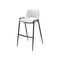 Homeroots Set of Two 30" White and Black Faux Leather and Steel Low Back Bar Height Bar Chairs 555672 - alternate 3