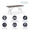 Flash Furniture Rectangle Folding Table, Plastic Top, Brown DAD-LF-183Z-GG - alternate 11