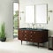 James Martin Vanities Amberly 60'' D Vanity, Mid-Century Walnut w/ Parisien Bleu Top w/FreePower Wireless Charger 670-V60D-WLT-FPBL - alternate 3
