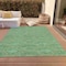 Homeroots 10' X 14' Sage Fern Green And Peach Geometric Washable Indoor Outdoor Area Rug 615235 - alternate 5